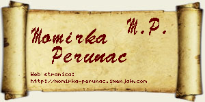 Momirka Perunac vizit kartica